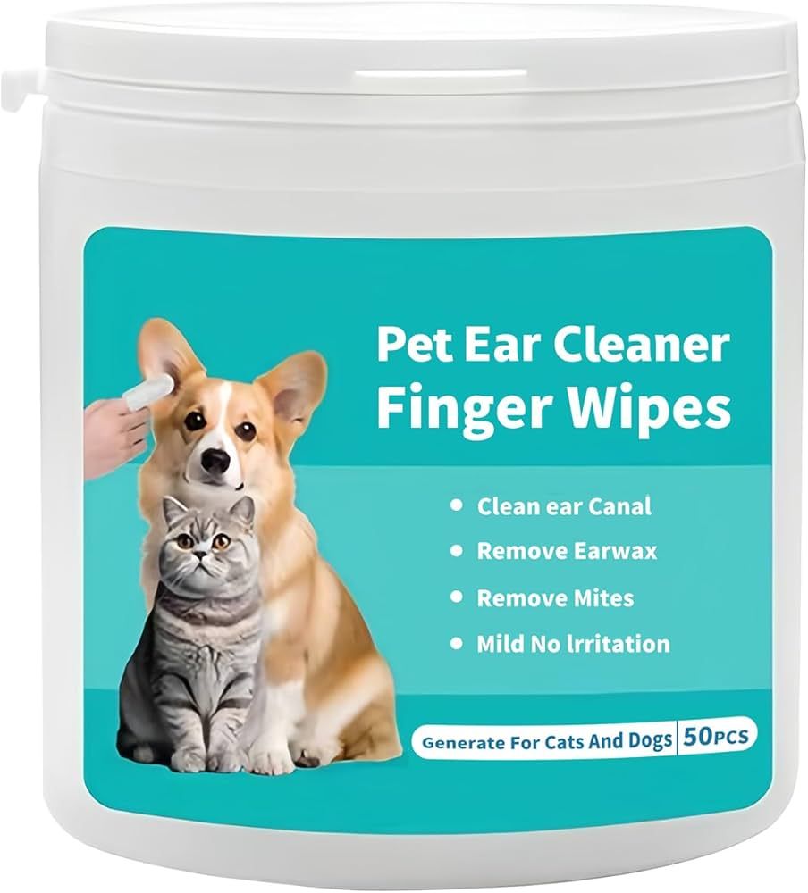 Vostuve Dog Ear Wipes Finger, Ear Cleaner Finger Wipes for Ear Wax, Debris, Deodorizes, Ear Finge... | Amazon (US)