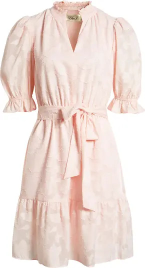 Floral Jacquard Belted Dress | Nordstrom