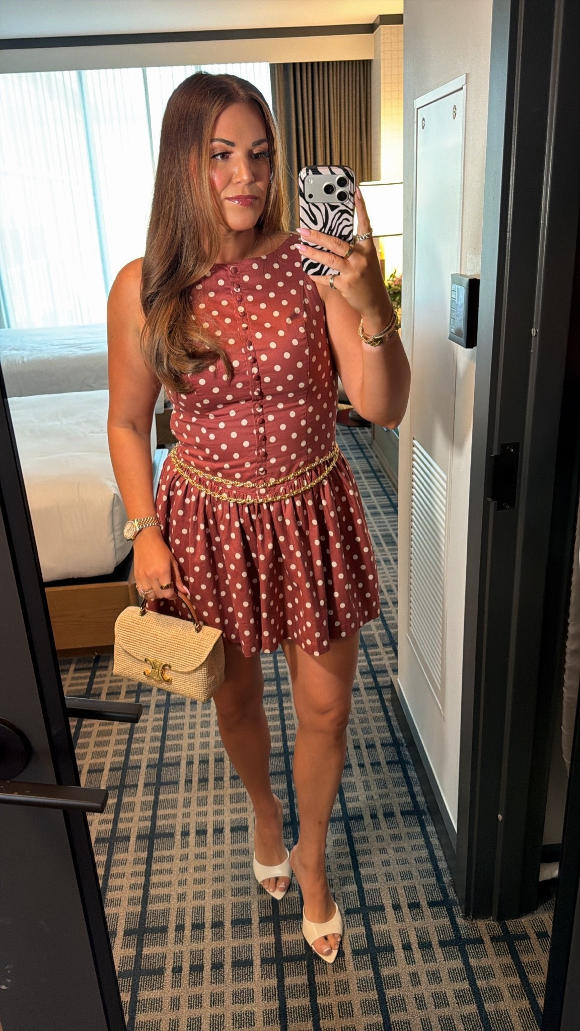 curvy midsize look for a party! wearing size medium petite in dress mauve polka dot dress

#LTKCon #LTKMidsize #LTKSeasonal