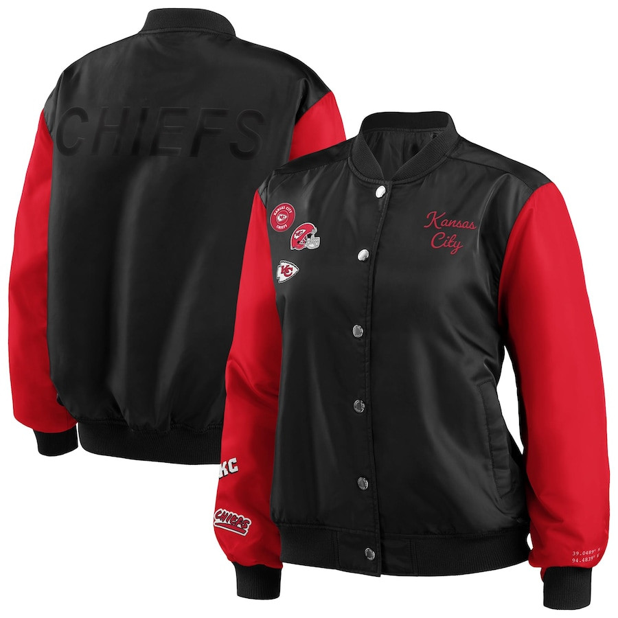 Kansas City Chiefs WEAR by Erin Andrews Women's Bomber Full-Snap Jacket - Black | Fanatics