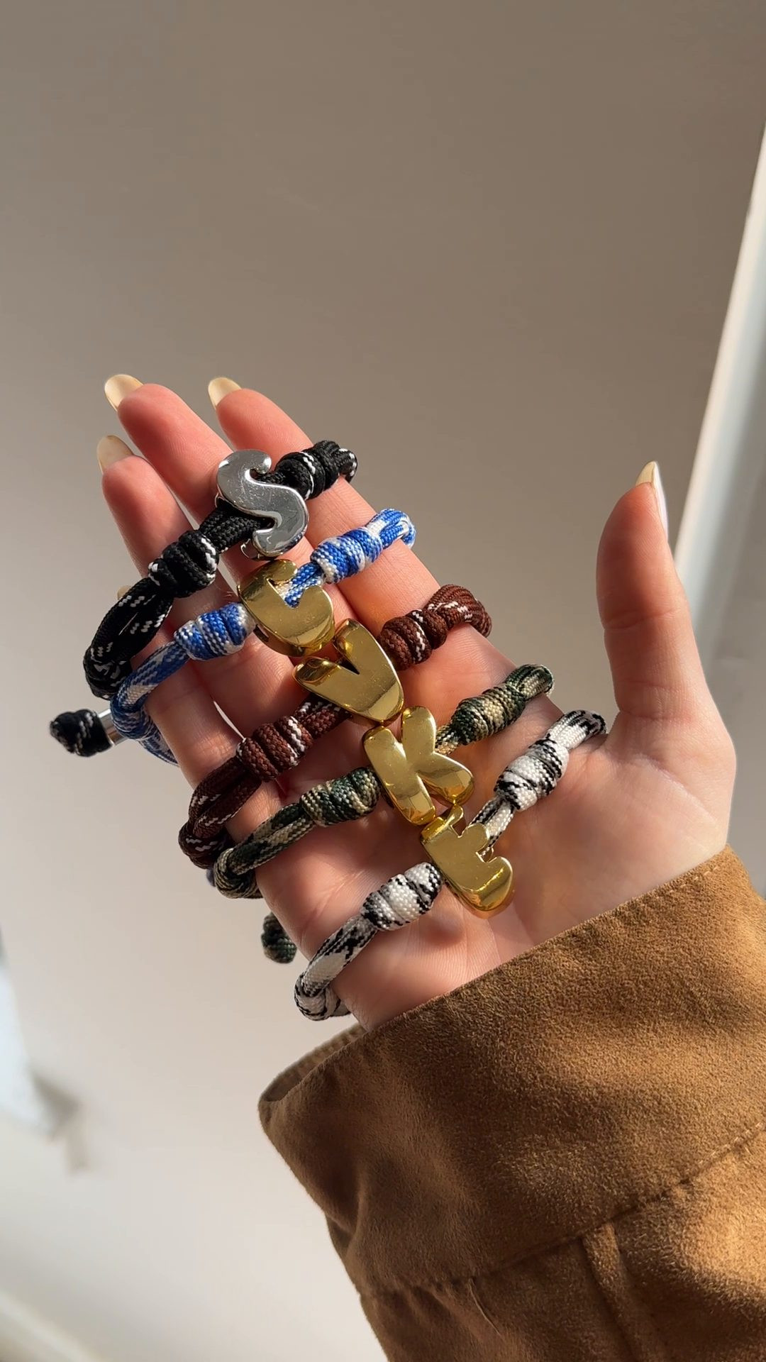 Knotty Initial Bracelet - Onyx/White | BaubleBar