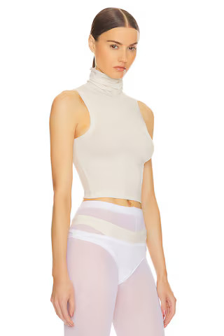 Jersey Cropped Turtleneck Tank | Revolve Clothing (Global)