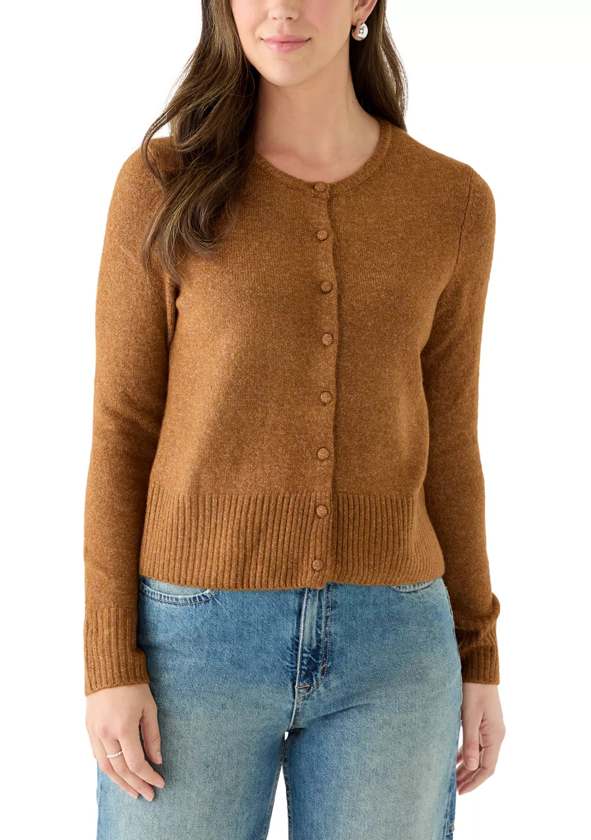 Women's Long Sleeve Button Front Crew Neck Sweater | Belk