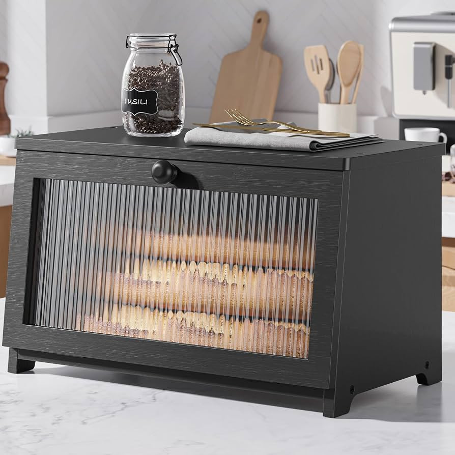 Kitsure Bread Box - Wooden Bread Box for Kitchen Countertop, Large Capacity Kitchen Countertop Or... | Amazon (US)