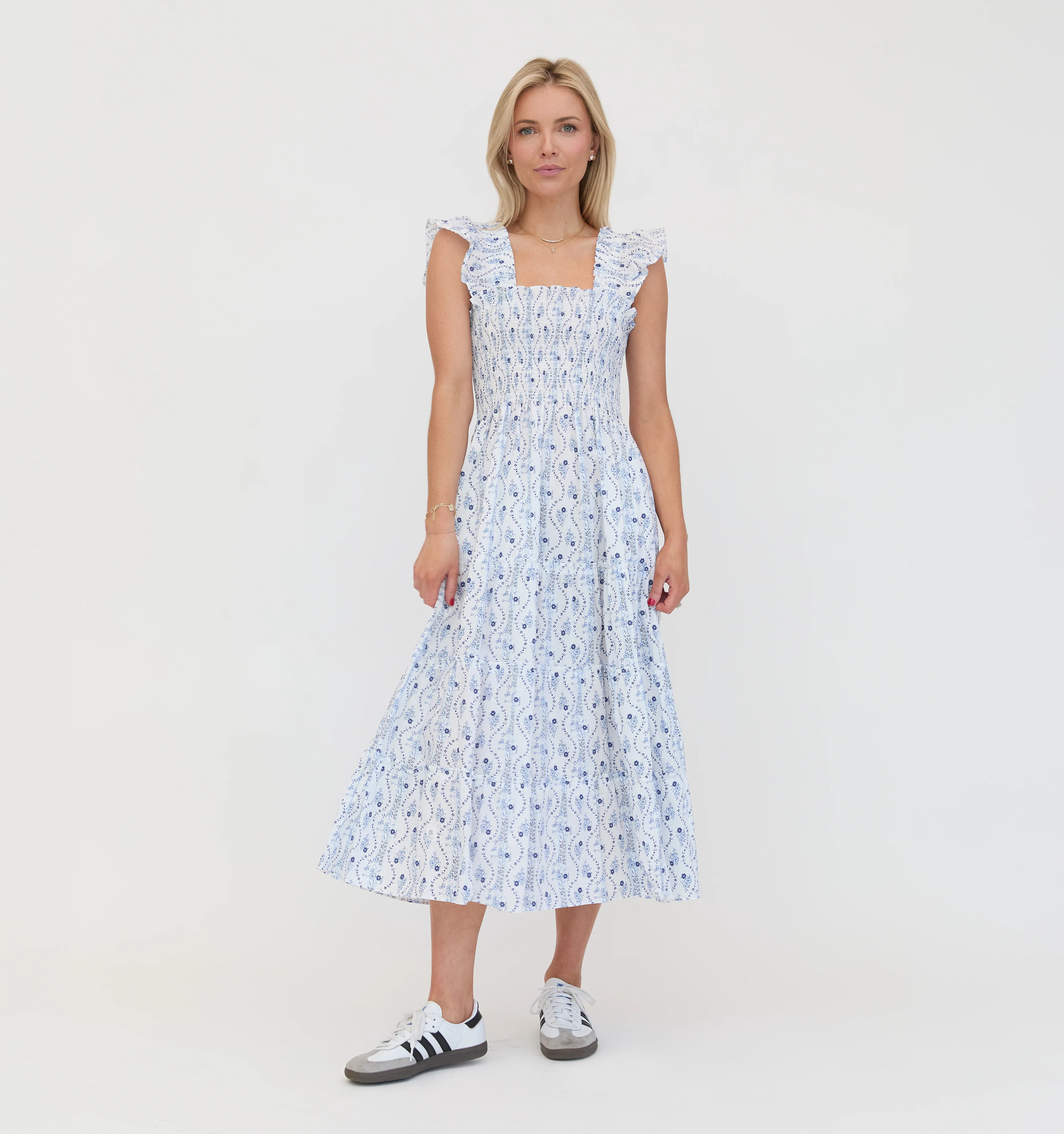 The Ellie Nap Dress - White Trailing Fern | Hill House Home US