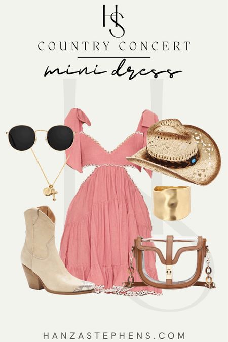 Pink dress with side cutouts 
Outfit for country concert
Summer sundress for country concert 


#LTKstyletip #LTKshoecrush #LTKSeasonal