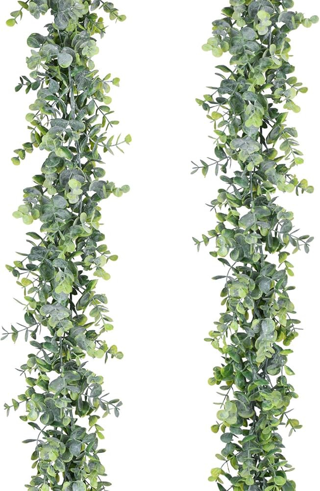 Lvydec 2 Pack Artificial Eucalyptus Garland, Fake Eucalyptus Greenery Garland Wedding Backdrop Ar... | Amazon (US)