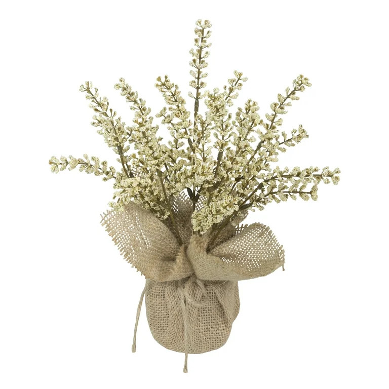 Mainstays Fall 11" Artificial Heather Greenery Plant in Burlap Pot | Walmart (US)