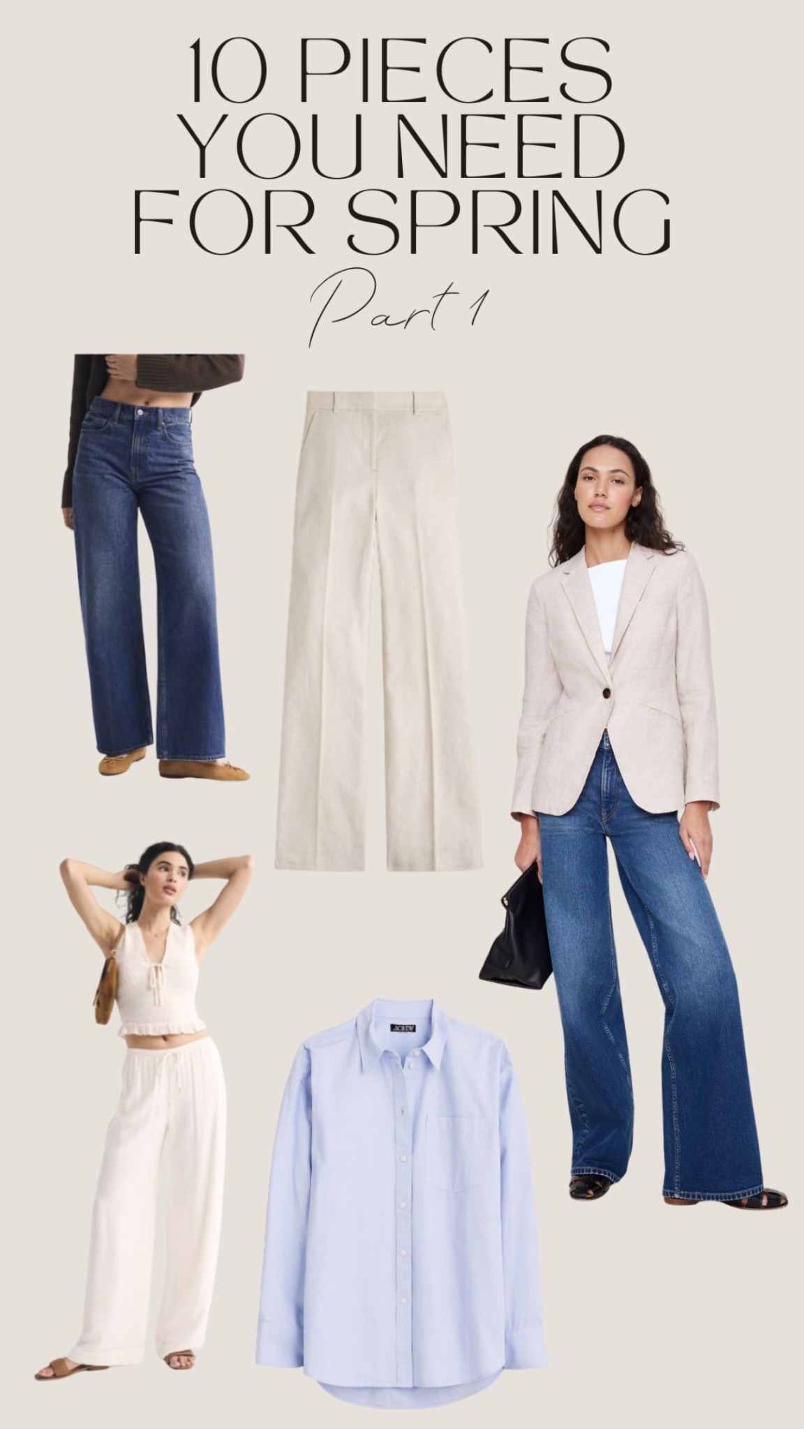 This is part 1 of the items you need in your spring wardrobe! Linen pant, relaxed denim, linen blazer, poplin shirt, matching set

#LTKOver40 #LTKActive #LTKSeasonal