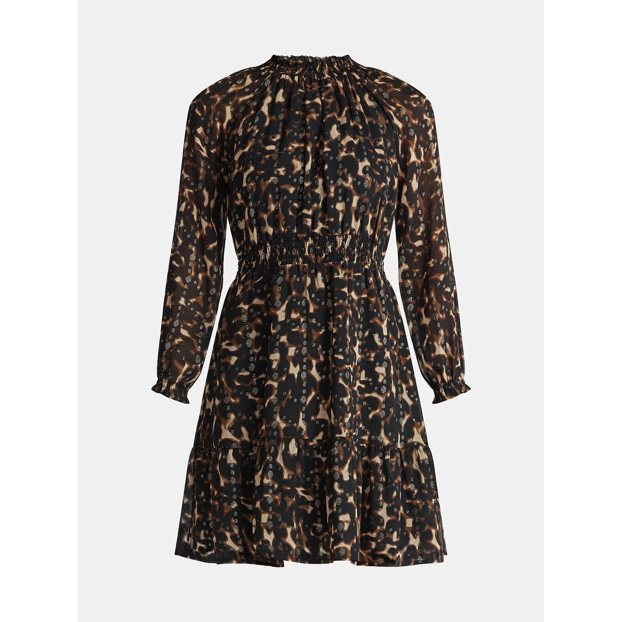 Time and Tru Women's Smocked Mini Dress with Long Sleeves, Sizes XS-XXXL | Walmart (US)