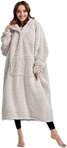 Cozy Sherpa Wearable Blanket Hoodie for Adults Women Men Kids Gift Idea-Hooded Snuggle Blanket- O... | Amazon (US)