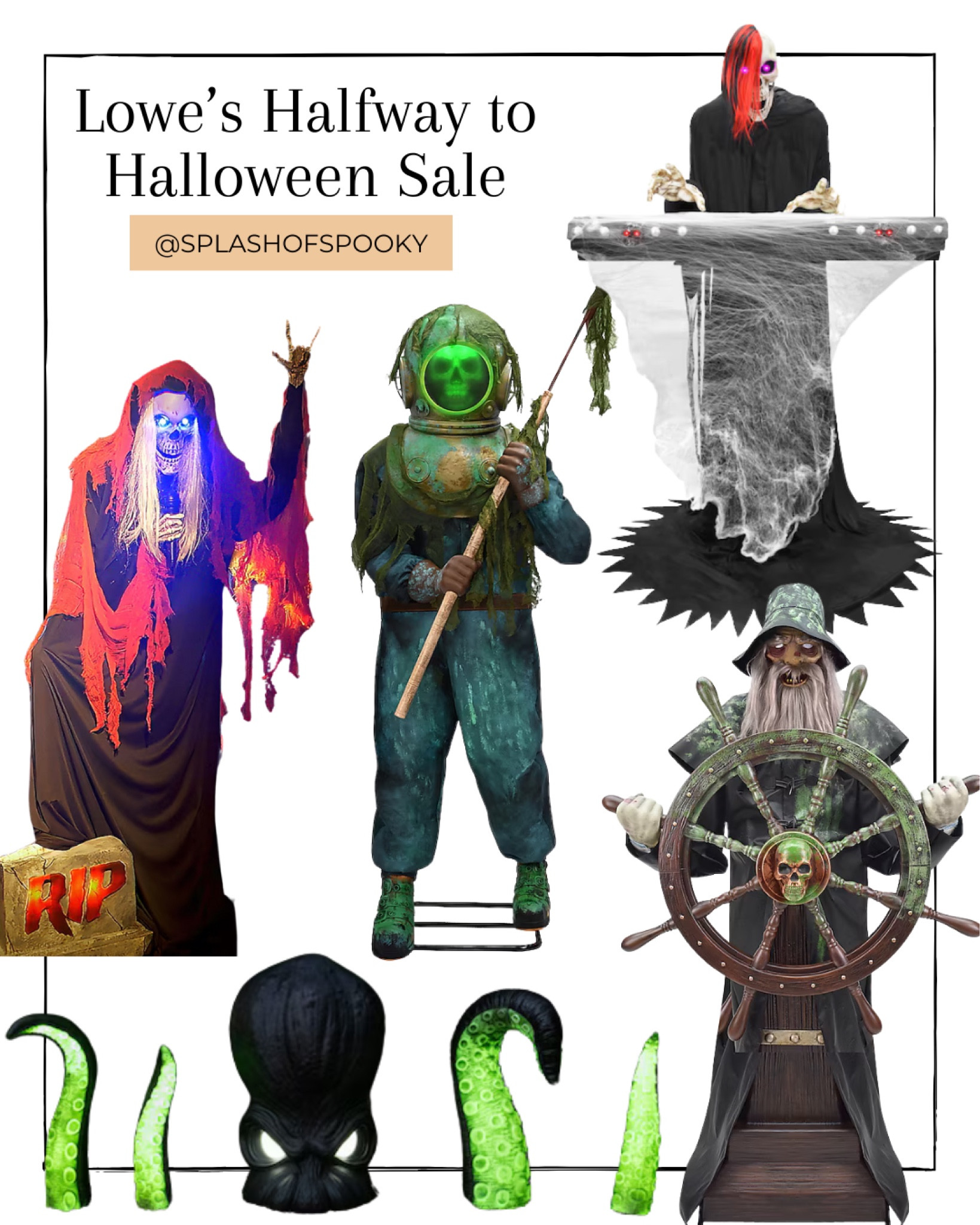 Lowe’s has officially launched its Halfway to Halloween sale, and it’s packed with returning favorites from one of last year’s most talked-about Halloween collections.

The Rockstar Reaper and Haunted Harbor lines are both spooky and creepy outdoor decor pieces you need for this spooky season. 

#LTKSeasonal #LTKSaleAlert #LTKHome
