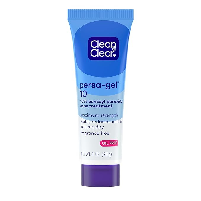 Clean & Clear Persa-Gel 10 Oil-Free Acne Spot Treatment with Maximum Strength 10% Benzoyl Peroxid... | Amazon (US)