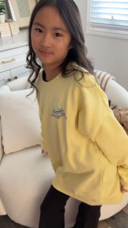 Abercrombie Kid’s Sweatshirts are Vivian’s fave! So soft and the cutest designs! She is 9 and likes to wear size 13-14 for an oversized fit!