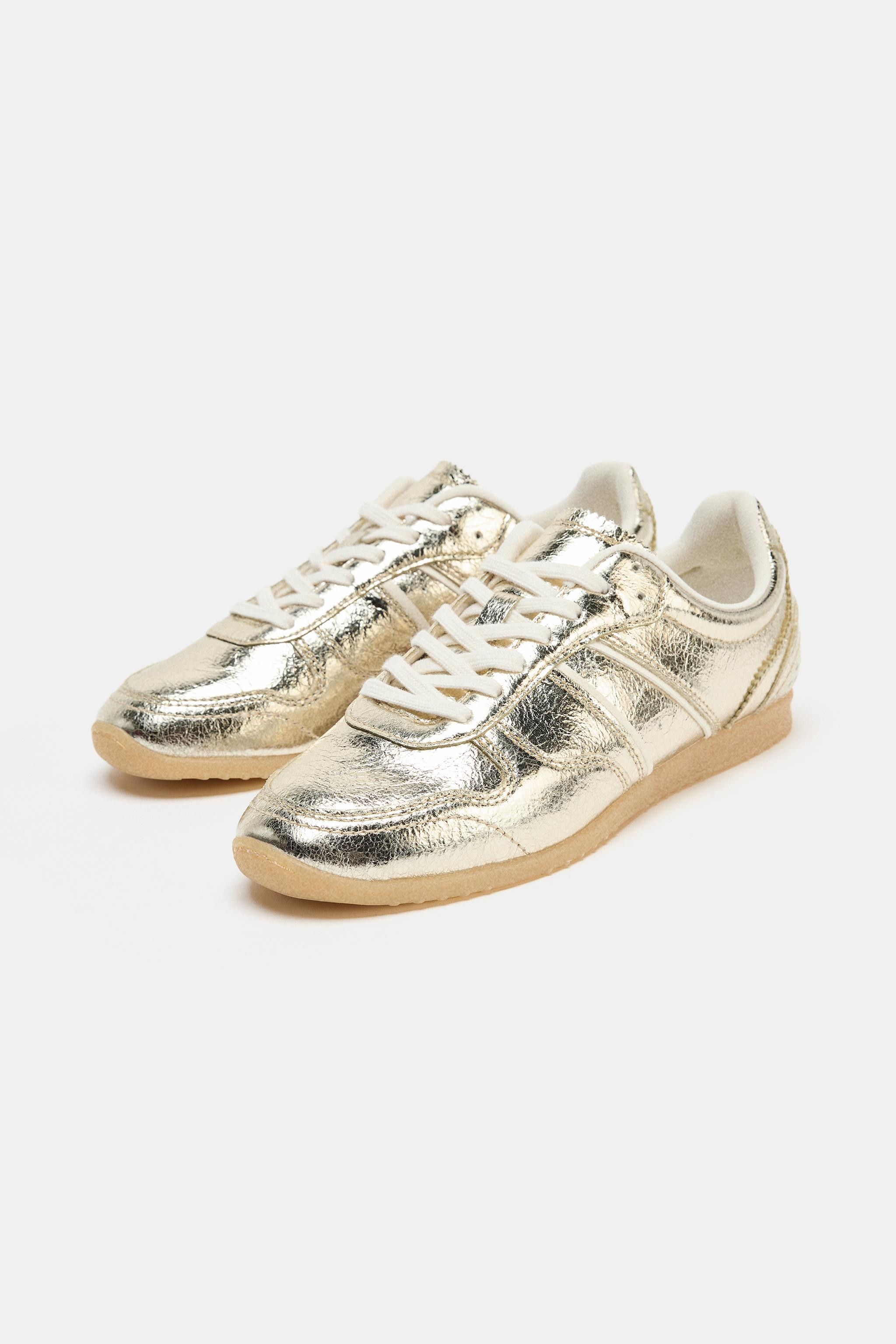 METALLIC EFFECT SNEAKERS | Zara US