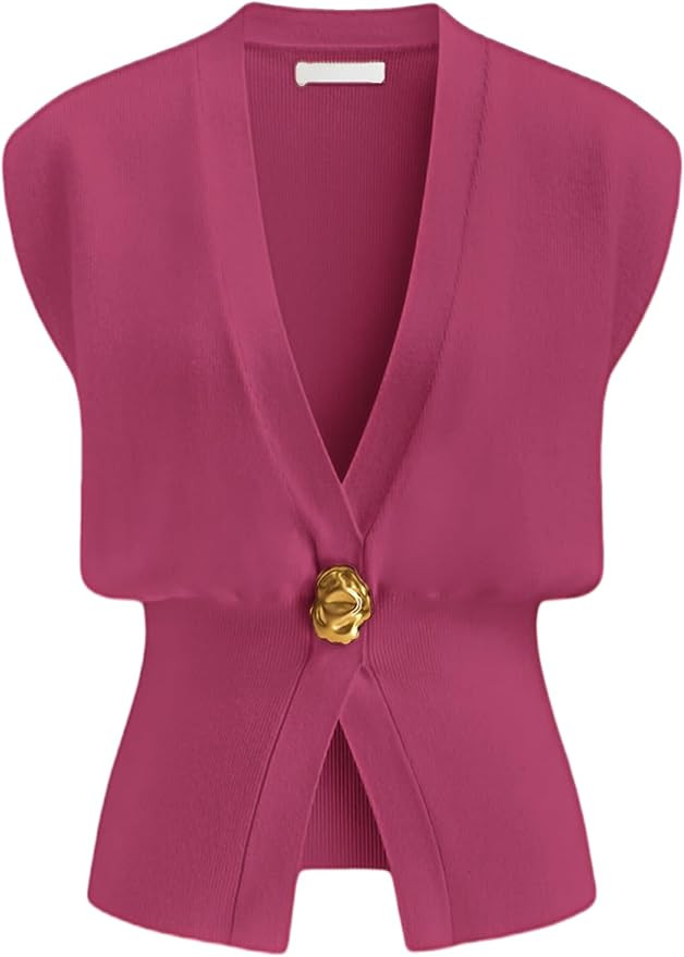 AMEBELLE Womens Vest Tops Button Down V Neck Sleeveless Knit Summer Top for Women | Amazon (US)