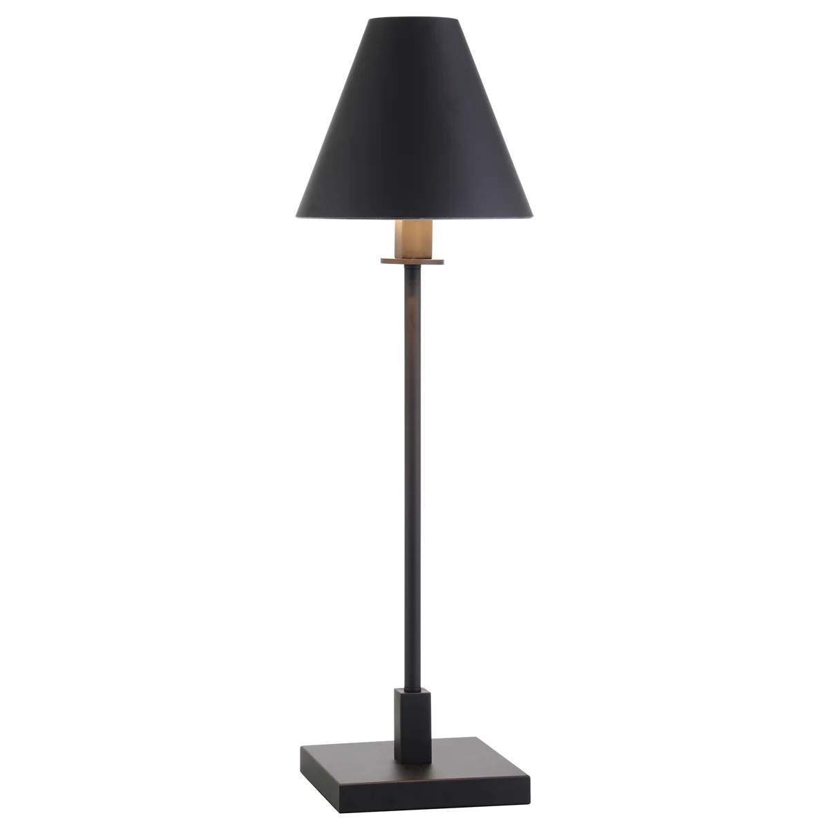 Clement 28" Tall Table Lamp with Metal Shade in Blackened Bronze/Blackened Bronze | Wayfair North America