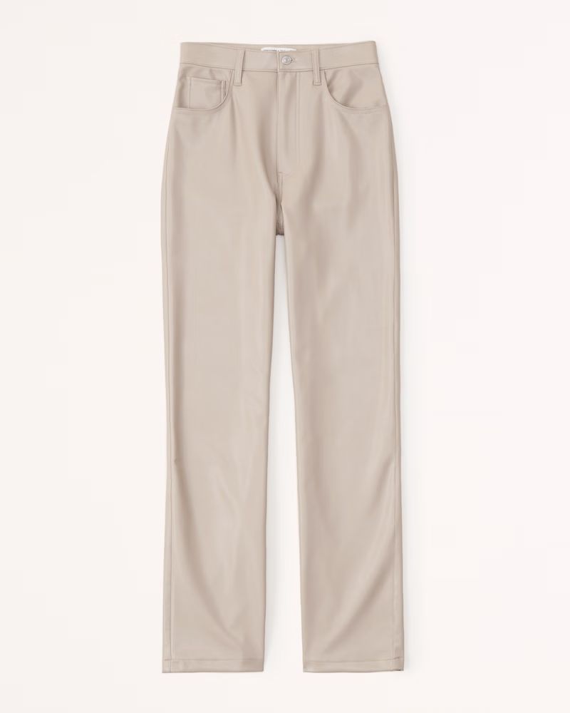 Women's Vegan Leather 90s Straight Pants | Women's Up To 40% Off Select Styles | Abercrombie.com | Abercrombie & Fitch (US)