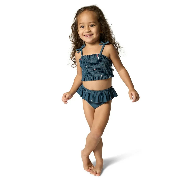 Modern Moments by Gerber Toddler Girl Smocked Top Tankini with Ruffle Set, 2-Piece, Sizes 12M - 5... | Walmart (US)