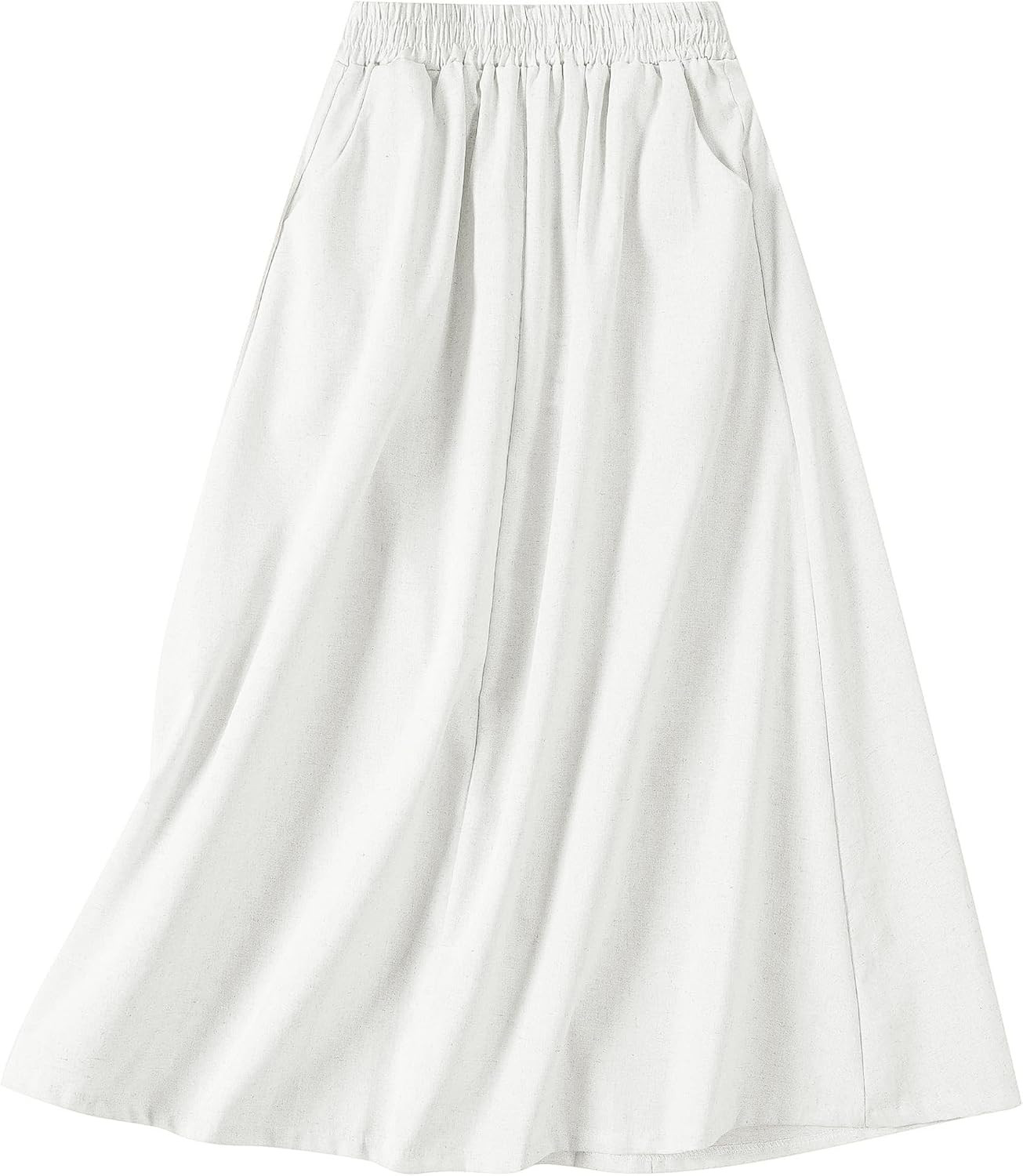 SANGTREE Women's Cotton Linen Midi Flowy Long Boho Skirts with Pockets | Amazon (US)