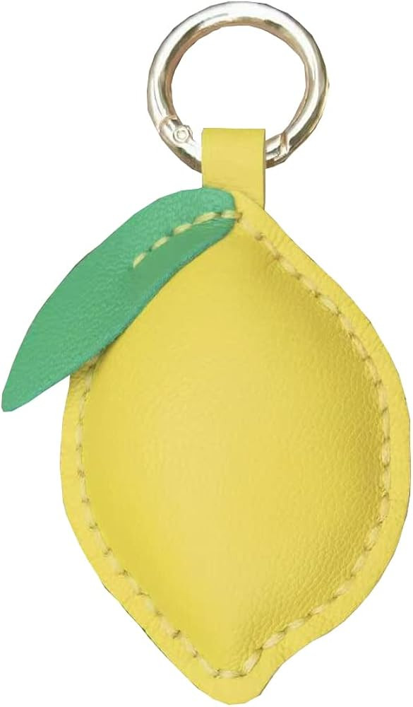 Lemon Shaped Key Chain, Real Leather Keychain, (yellow lemon) | Amazon (US)