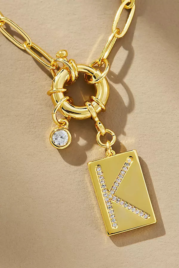 Initial Chain Monogram Necklace | Anthropologie (US)
