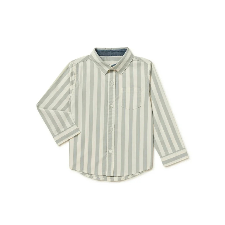 Wonder Nation Toddler Boys Woven Shirt with Long Sleeves, Sizes 12M-5T | Walmart (US)