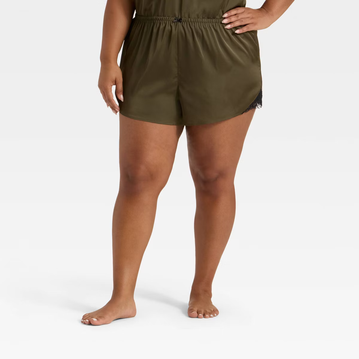 Women's Lace Trim Satin Pajama Shorts - Auden™ | Target