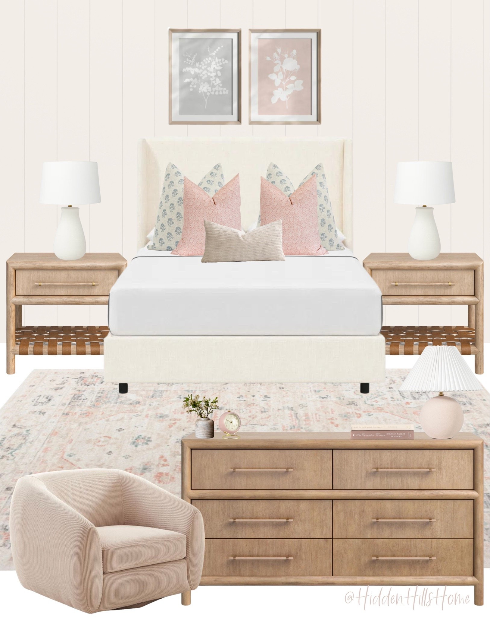 Teen girls bedroom mood board, girls bedroom inspo, pink girls room design, modern transitional girls bedroom mood board #pink 
Wall color is Ibis White

#LTKHome #LTKSaleAlert #LTKKids