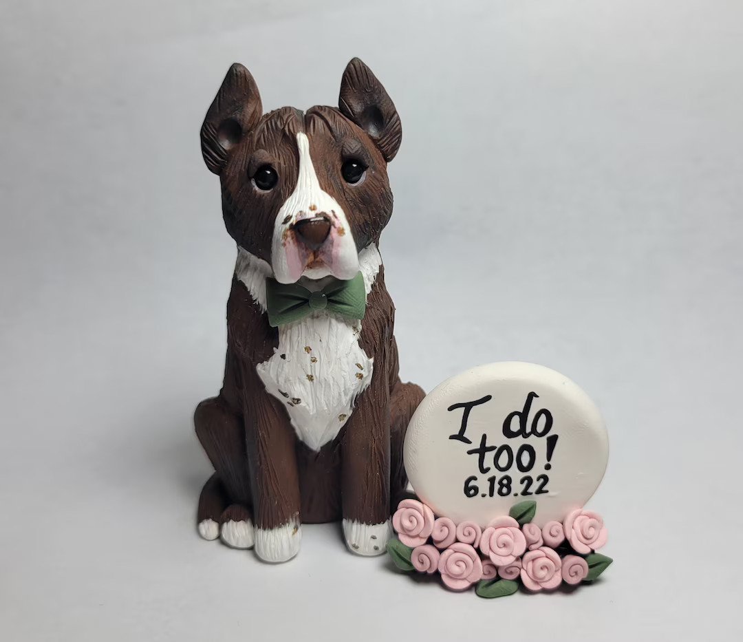 Custom Dog Cake Topper, Custom Pet Cake Topper, Custom Dog Figure, Wedding, Handmade, Clay Creati... | Etsy (US)