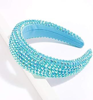 SP SOPHIA COLLECTION Women's Sparkling Crystal Padded Rhinestone Wide Bejeweled Hair Headband Par... | Amazon (US)