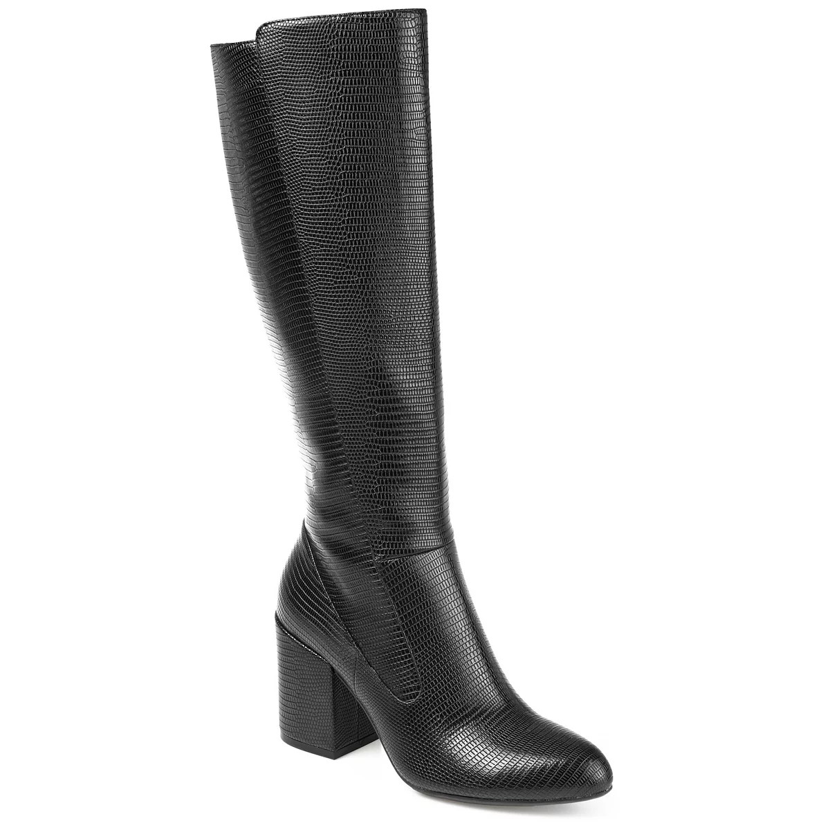 Journee Collection Tavia Women's Faux Snakeskin Knee-High Boots | Kohl's