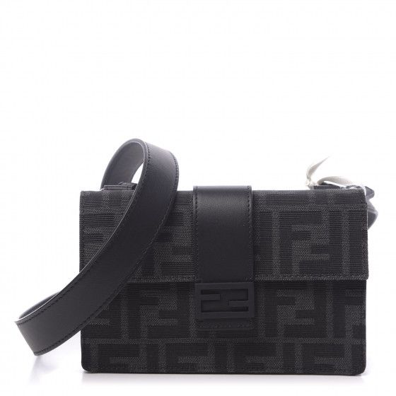 FENDI Zucca Baguette Belt Pouch Black | Fashionphile