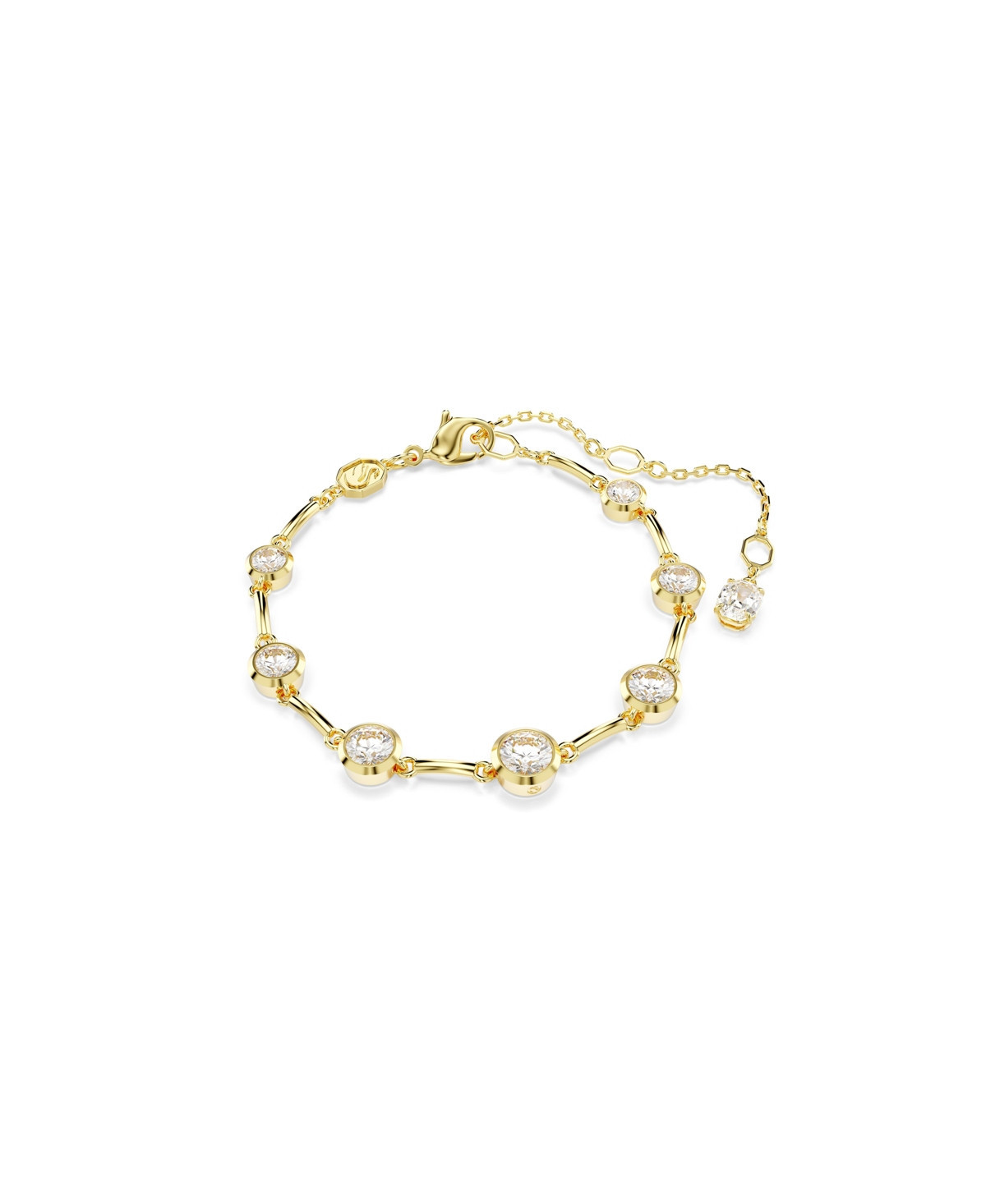 Swarovski Imber Mixed Round Cuts White Gold-Tone Plated Tennis Bracelet - White | Macy's