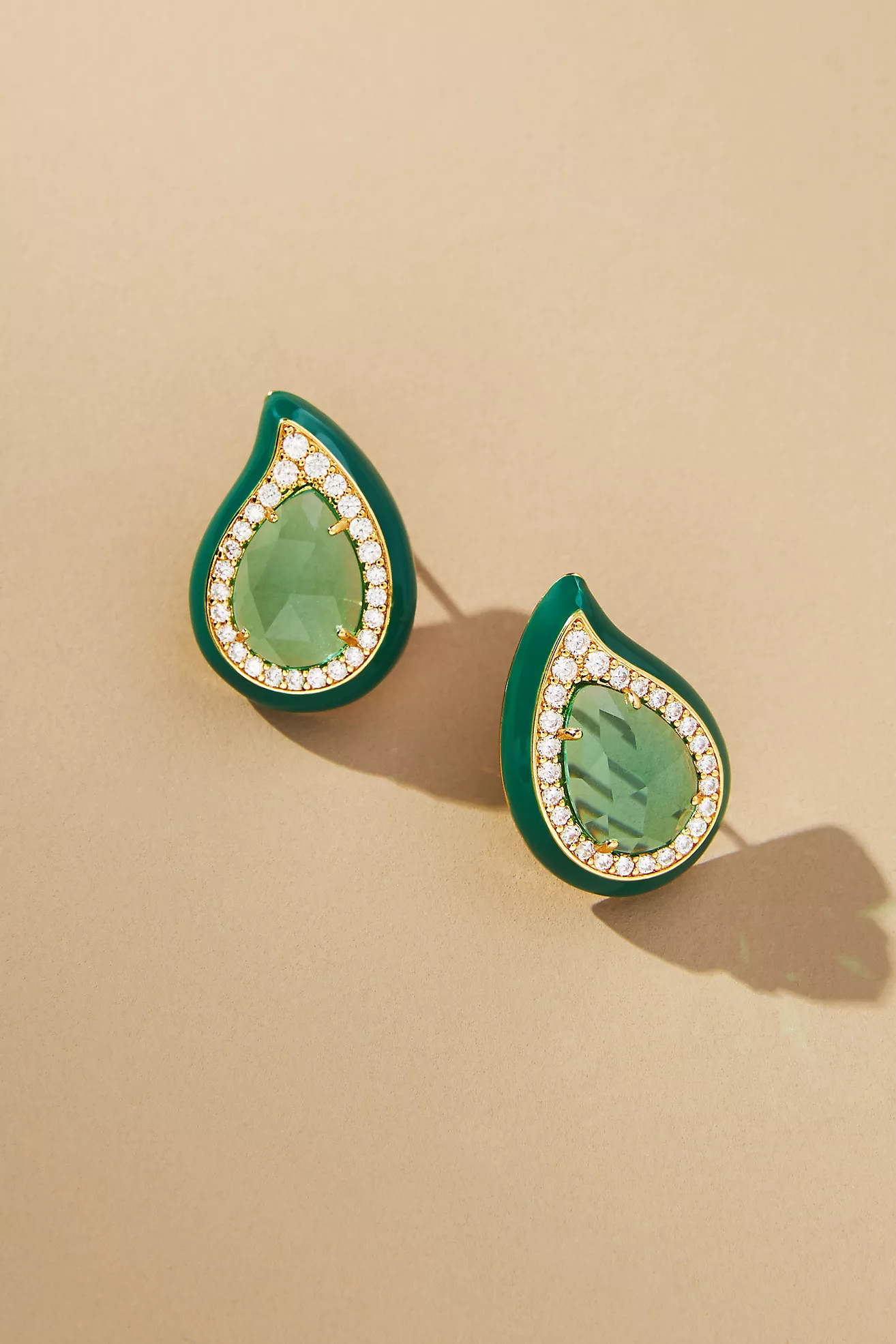 Festive Embellished Teardrop Post Earrings | Anthropologie (US)