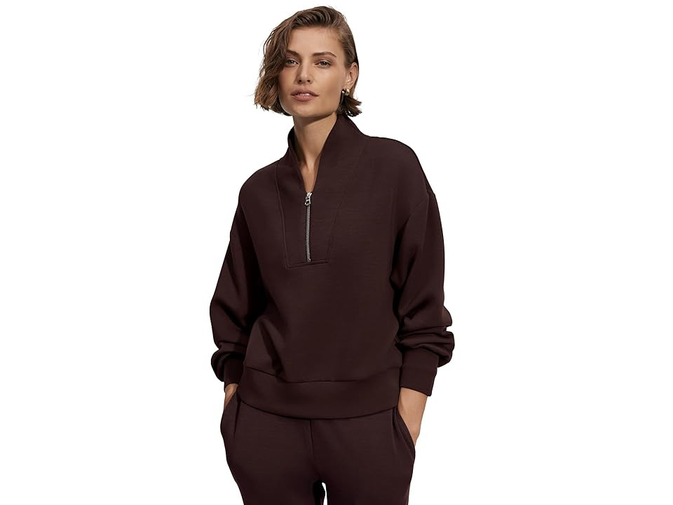 Varley Davidson Sweat Women's Sweatshirt Coffee Bean : MD, Cotton/Polyester/Spandex | Zappos