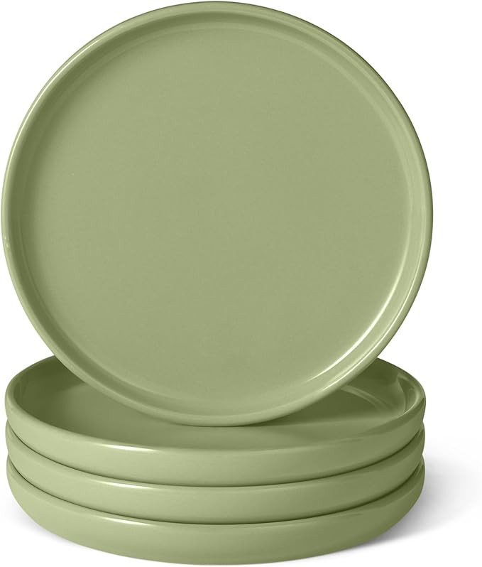 Amazon Basics Glazed Stoneware Salad Plates, Ceramic 4-Piece Set, Microwave and Dishwasher-Safe, ... | Amazon (US)
