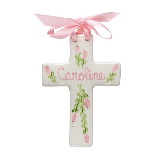 Caroline & Co Hand Painted Large Flower Cross | The Tot