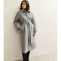 Women's Grey Button Front Belted Midi Coat New Look | New Look (UK)
