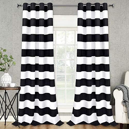 VERTKREA Stripe Window Curtain Striped Room Window Treatment Grommet Curtains 52 × 84 Inches Str... | Amazon (US)