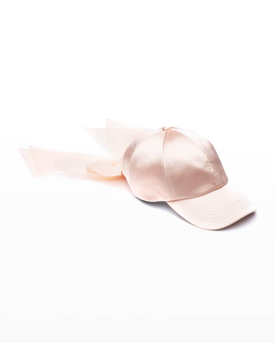 Eugenia Kim Lauren Bow Satin Baseball Cap | Neiman Marcus
