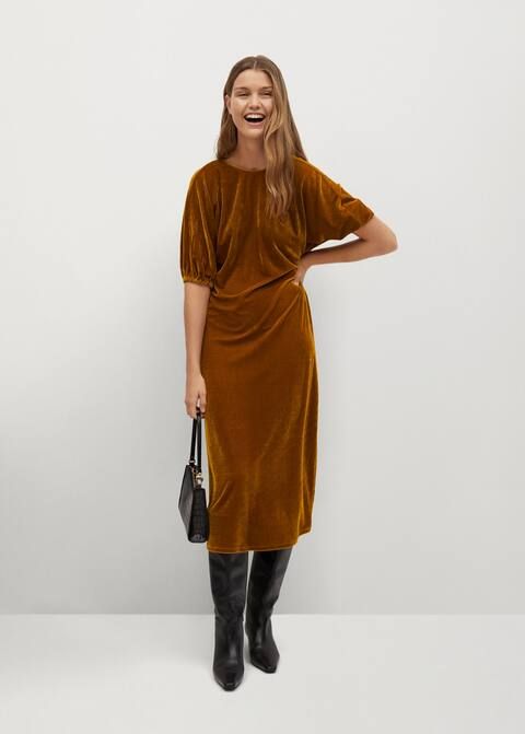 Flowy velvet dress | MANGO (US)