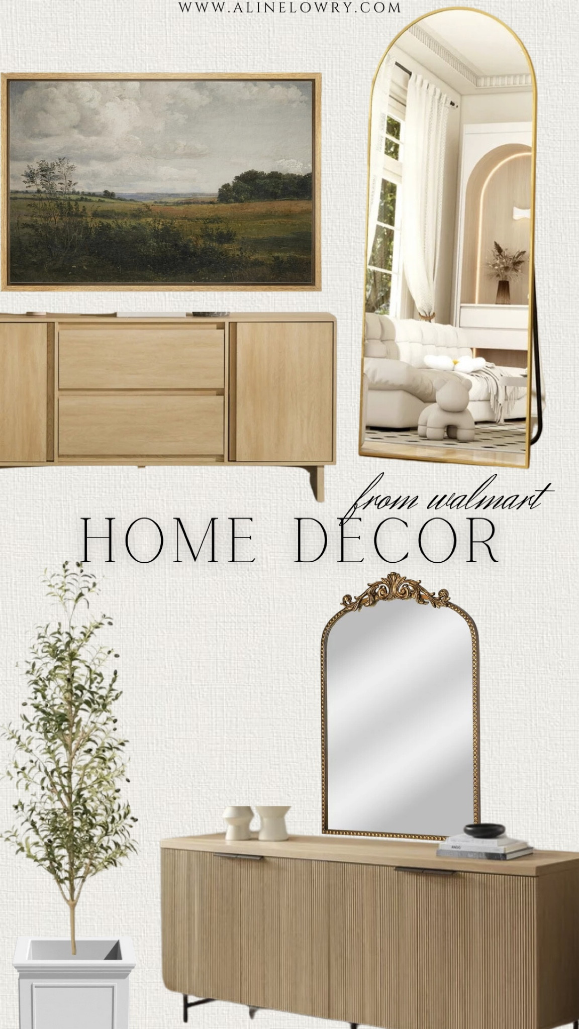 New Home Decor from Walmart. Affordable home decor. Living room decor. Mirror, wall art, decorative plant, cabinets. 

#LTKU #LTKfindsunder100 #LTKhome