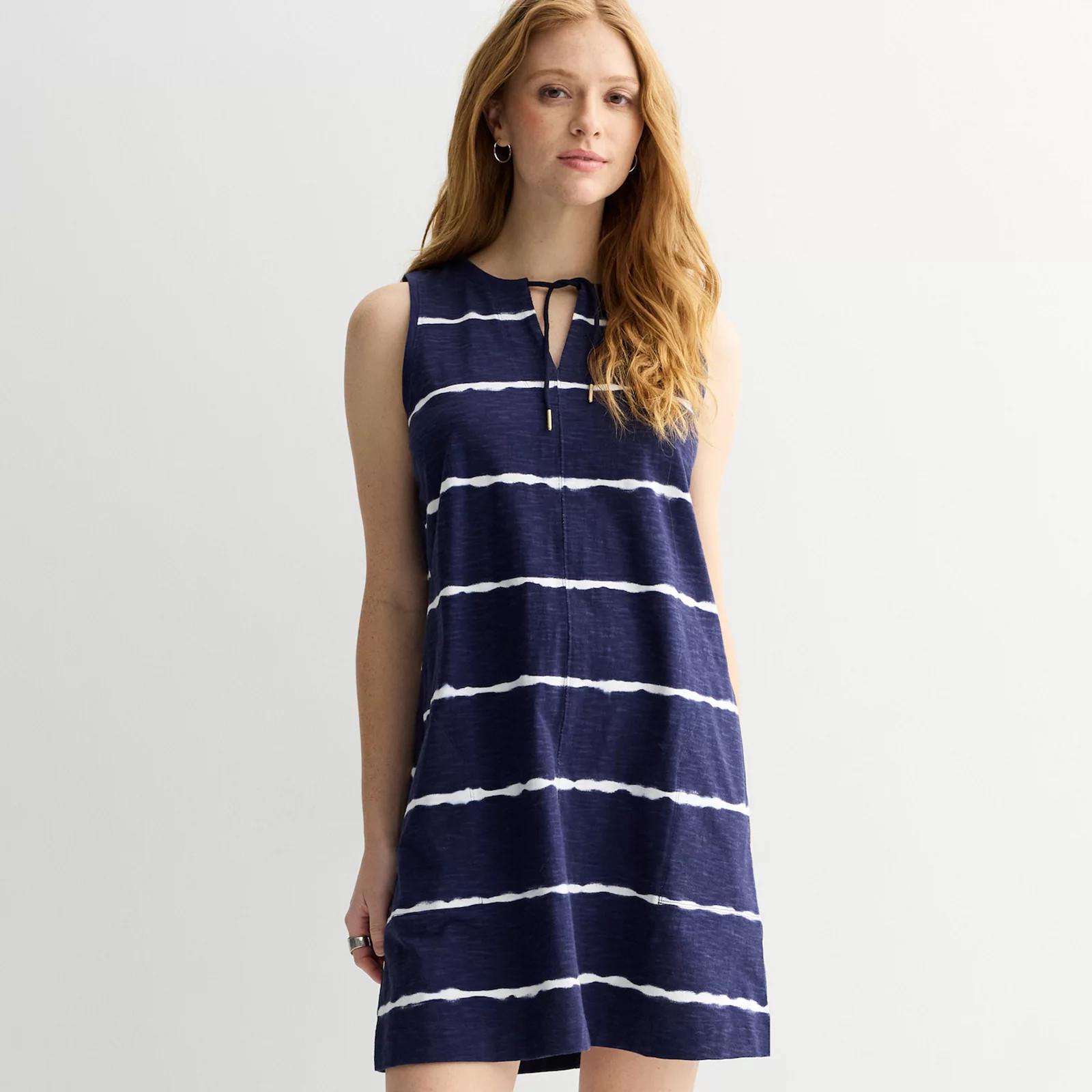 Women's Sonoma Goods For Life® Easy Knit Tank Dress, Size: Medium, Blue Dye Stripe | Kohl's