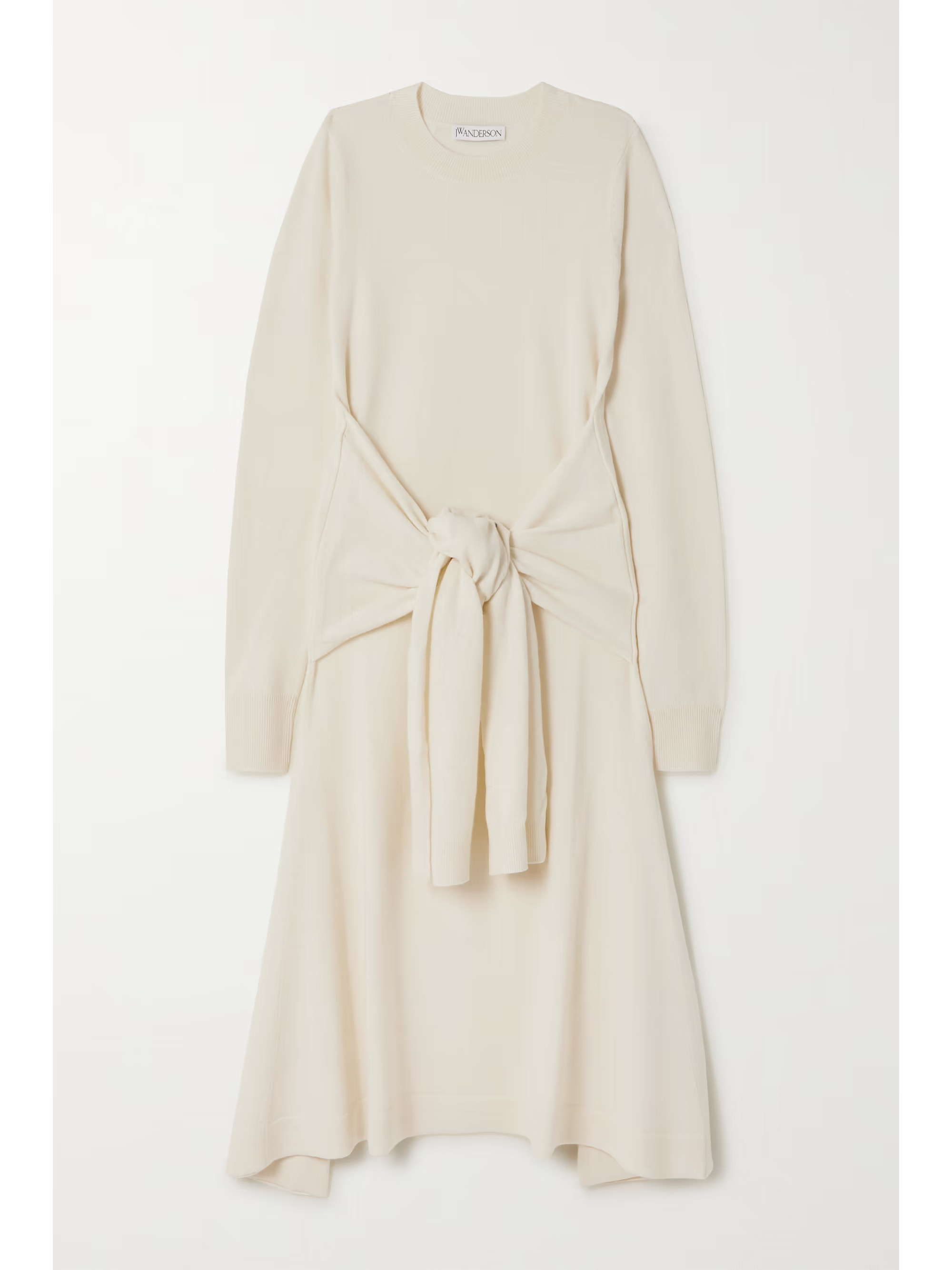 Tie-front wool midi dress | NET-A-PORTER (US)