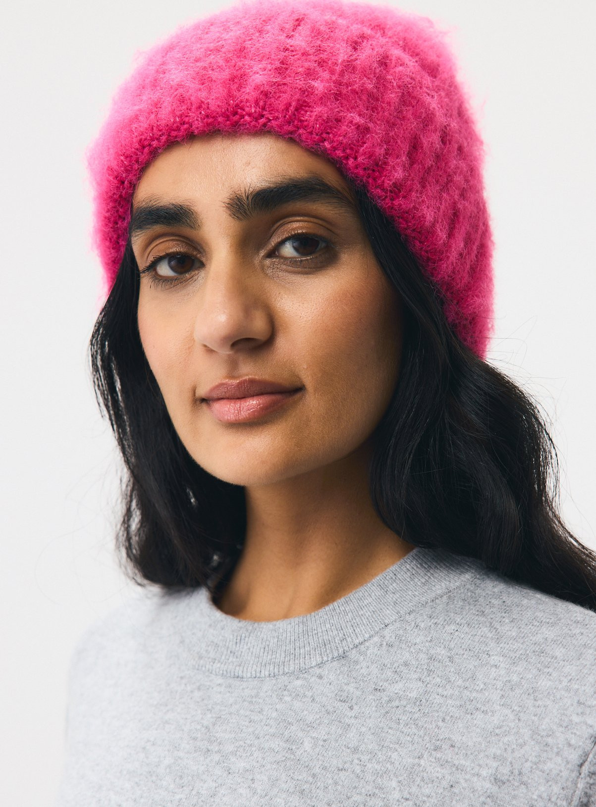 Pink Fuzzy Beanie Hat One Size | argos.co.uk