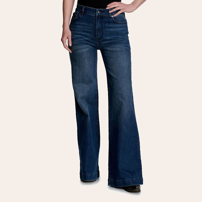Stetson Women's Dark Wash Welt Pocket Wide Leg Jeans | Cavender's