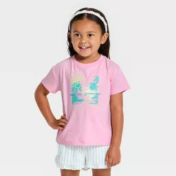 Toddler Girls' Short Sleeve Endless Summer Graphic Relaxed T-Shirt - Cat & Jack™ Light Pink 4T | Target