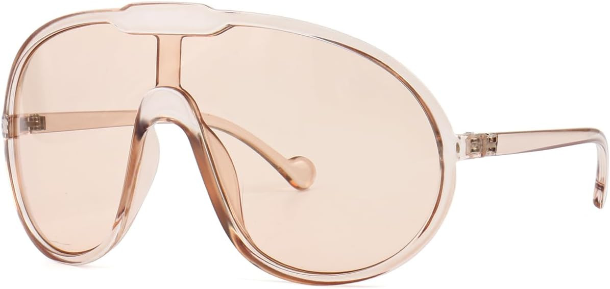 Trendy Oversized Sunglasses for Women Men Fashion Shield Aviator Sun Glasses UV400 Protection Gog... | Amazon (US)