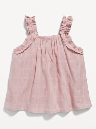 Sleeveless Ruffle-Trim Windowpane-Plaid Top for Baby | Old Navy (US)